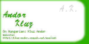 andor kluz business card